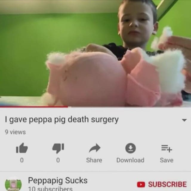 Image from the Peppa Pig themed youngpeopleyoutube post