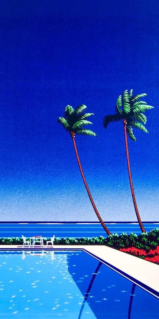 Poolside palm artwork used in the music suggestion example